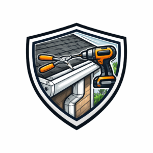 Mobile home gutter installation and repair service icon showing new gutter system