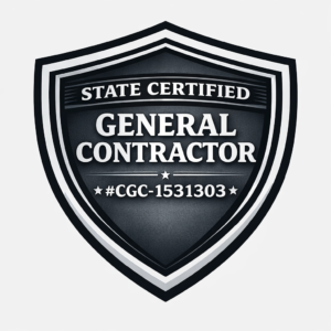 State Certified General Contractor shield for UnderHome Armor, license #CGC-1531303