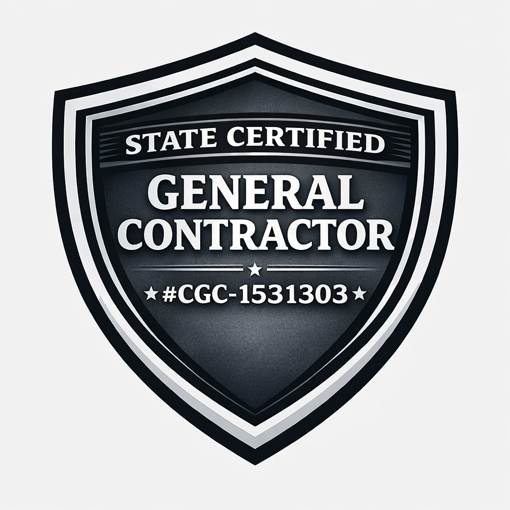 State Certified General Contractor shield for UnderHome Armor, license #CGC-1531303
